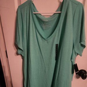 NWT Torrid Classic Fit Green V-Neck Short Sleeved Tee Size 4